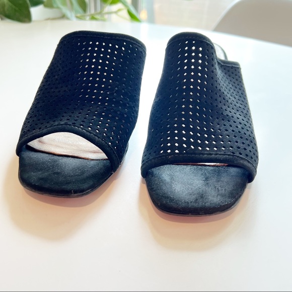 Brown’s Black Block Heel Suede Sandals Size 7 - Picture 3 of 8